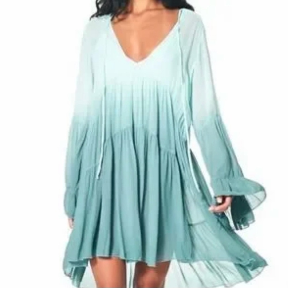 Young Fabulous & Broke Teal Long Sleeve Dress